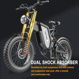 CANTAKEL MX25 48V25AH elektrische fiets, 20 * 4inches, volledige schorsing off-road Fat tire mannen fiets, voor en achter hydraulische olieremmen, geschikt voor sneeuw en strand, berg