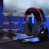 Redragon H510 Zeus-X RGB Draadloze Gaming Headset – 7.1 Surround Sound – 53 mm audio-driver-oorkussens met duurzame stoffen bekleding – multi-platform-hoofdtelefoon – stroomvoorziening via USB