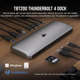 Corsair TBT200 Thunderbolt 4 Dock - Tot 96W-voeding - 4x Thunderbolt 4-poorten - Hulpprogramma voor Thunderbolt Dock - 4x USB-A-poorten - USB-C Poort - SD 4.0-kaartlezer - 2,5 G Ethernetpoort