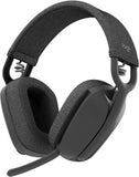 Logitech Zone Vibe 100 lichte draadloze over ear koptelefoon met ruisonderdrukkende microfoon, Advanced Multipoint Bluetooth koptelefoon, werkt met Teams, Google Meet, Zoom, Mac/PC - Grijs