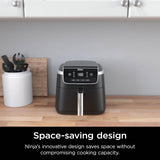 Ninja AF141 Air Fryer Pro 4-in-1 met 5 QT-capaciteit, luchtbakken, braden, opwarmen, dehydrateren, luchtknapperige technologie met 400F voor hete, knapperige resultaten in slechts enkele minuten,