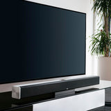 Teufel CINEBAR TRIOS 3.1 set - Soundbar met draadloze vlakke subwoofer, aluminium behuizing, Dolby Audio, NFC, Bluetooth aptX, HDMI 3D ARC CEC - Titanium