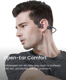 SHOKZ OpenRun SE USB-C Bone Conduction sportkoptelefoon, draadloze Bluetooth-koptelefoon met microfoon, waterdichte koptelefoon met open-ear voor hardlopen, trainen(Grijs)