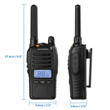 BAOFENG BF-88ST Pro PMR446 Walkie Talkie, Radio bidireccional Recargable de Largo Alcance Mejorada sin Licencia con Pantalla LCD, Reloj Dual VOX, Cargador de Escritorio y Auriculares, Paquete de 4