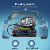 Retevis RT95 Hamradio-Zendontvanger met Dual-Band Antenne, Mini Mobiele Zendontvangers met Draaibaar Dubbel LCD-Display, 200 Kanalen, SL16/PL259 Mobiele Auto-Antenne