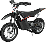 Razor Kids Elektrische Motorfiets - MX125 Dirt Rocket Bike voor Kinderen 7+ met 13km/h Maximale Snelheid & 40 Minuten Rijtijd, 100W Berijdbaar met 12V 5Ah Batterij en 12" Luchtbanden - Zwart