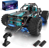 snookids Op afstand bestuurde auto, 1:14, 40 km/u, 4WD RC monstertruck met kleurrijk licht, 2 batterijen, 2,4 GHz offroad-racewagen, voor kinderen en volwassenen