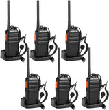 Retevis RT24 Professionele Portofoon PMR446 Vergunningsvrije 16 Kanalen CTCSS/DCS VOX Oplaadbare Walkie Talkies met Headset en USB-laadstation (3 Paar, Zwart)