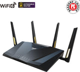 ASUS RT-AX88U Pro (AX6000) Uitbreidbare dual-band WiFi 6 gaming-router, dubbele poorten 2.5G, ASUS Rangeboost Plus, poort-forwarding, netwerkbeveiliging zonder abonnement, onmiddellijke bescherming,