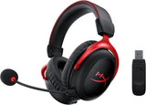 HyperX Cloud II draadloze gamingheadset voor PC, Xbox Series X|S, Xbox One, lange batterijduur tot 30 uur, 7.1 surround sound, afneembare ruisonderdrukkende microfoon, zwart/rood