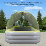 Inflatable Sunbed Sun Lounger, Large Capacity Inflatable Pool with Thickened Canopy, Protection Outdoor Inflatable Pool for Adult Family Backyard Outdoor (YELLOW)