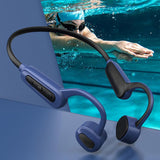 ESSONIO Waterdichte hoofdtelefoon, zwemmen, IPX8 Bone Conduction-hoofdtelefoon met 16 GB mp3, onderwater, waterdicht, duiken, 12 uur speeltijd voor surfen, douchen, fietsen, reizen, uitstapjes, blauw