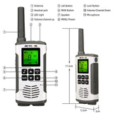 Retevis RT45 Walkie Talkie PMR446 Licentievrij 16 Kanalen VOX Dubbele Kracht Portofoons Zaklamp oplaadbaar Walkie Talkie USB-oplaadkabel, Noodgeval, Redden (2 paar)