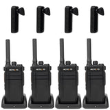 Retevis RB637 Bluetooth Walkie Talkies Oplaadbaar, PMR446 Professionele 2-weg radio met draadloze headset, 2000mAh, VOX, draadloze kloon twee-weg radio's (zwart, 4 stuks)