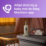 Philips Avent Connected Babycamera, privé- en veilige codering, met app, audio, 2x zoom, nachtzicht, VOX, terugspreekfunctie, slaapliedjes en rustgevende geluiden (model SCD643/26)