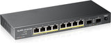 Zyxel 10-Poorts Gigabit Unmanaged PoE+ Switch [8-poorts met 130 Watt budget] - Zonder ventilator [GS1100-10HP]