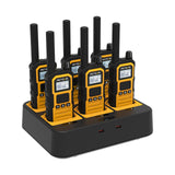 Retevis RB648P Walkie Talkie voor Lange Afstanden, IP67 Waterdichte Portofoons met 6-Weg Oplader, Groepsoproep, 2000 mAh, Industriële Handradio met Display voor Bouwplaats (6 St., Geel)