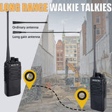 Retevis RT1 Walkie Talkie Long Range, 10km Lange Afstandsradio met Headset, Draagbare Radio met 3000mAh 1750Hz, Professionele Walky Talky voor Beveiliging, Bouwplaats (Zwart, 2 Stuks)