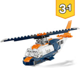 LEGO 31126 Creator 3in1 Supersonisch straalvliegtuig met Helikopter en Speedboot Bouwopties, Creatief Constructie Speelgoed voor Jongens en Meisjes