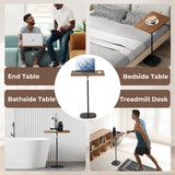 Mobiele statafel, laptopbureau met verstelbare hoogte van 46-120 cm, staande werkplek voor studio-werk, mobiele computertafel voor kantoor, bed, bank, zwart