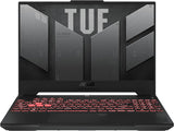 ASUS TUF Gaming A15 FA507XI Gaming-laptop, 39,6 cm (15,6 inch), Full HD, 144 Hz (AMD Ryzen 9 7940HS, 32 GB RAM, 512 GB SSD, RTX 4070 8 GB, zonder besturingssysteem), grijs (Meka), Spaans