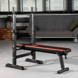 Hop-Sport 1080 Verstelbare Fitnessbank, Krachtstation met Lange Halterset, Stang, Gewichten 39/69/99 kg Naar Keuze