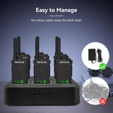 Retevis RB626H Lange Afstand Walkie-Talkie, Professionele Portofoon 6 Weg Oplader 2000mAh, met scherm, VOX, Noodalarm Draagbare Walkie Talkie voor Beveiliging, Scholen, Hotels (Zwart, 6 Stuks)