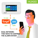 HXA006 Huis alarm kit WiFi + GSM met Sirene | Tuya Smartlife App | Alarmsysteem met 1x draadloze raamsensor, 5x bewegingssensor | Alarmsysteem voor huis, woning, garage
