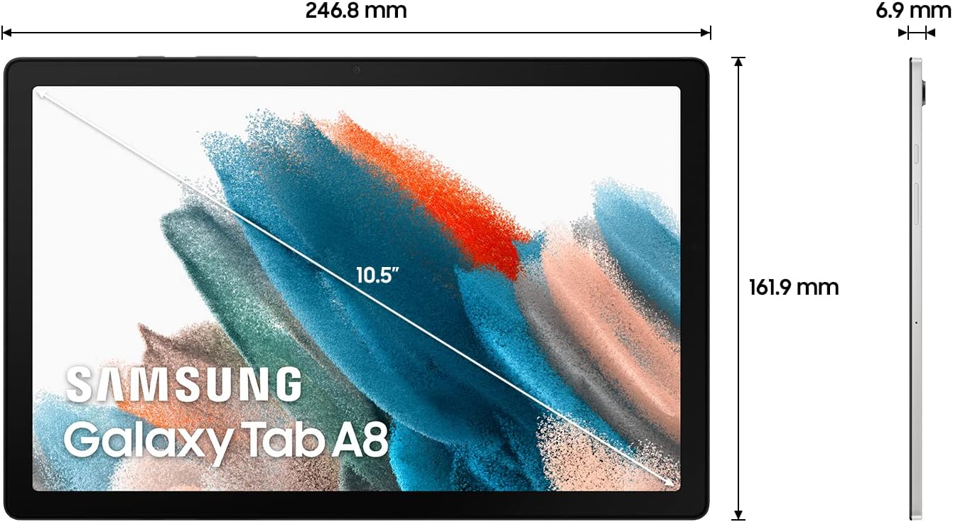 Samsung Galaxy Tab A8 tablet 25,4 cm (10,5 inch), 32 GB, WLAN, Android, grijs (Spaanse versie)