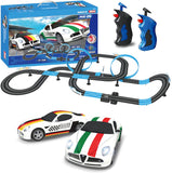 Electric Race Car Track Set Racing Tracks Toy-Electric Gift Flexible Toys with 2 Hand Controllers 2 Race Cars 2 Ferris Wheel (360 Degree Rotation)