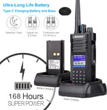 Retevis Ailunce HD1 10W DMR amateurradio, dual-band, digitale tweewegradio, type-C 3200mAh batterij, IP67 waterdicht, 16 toetsen DTMF, compatibel met andere hamradio en tweewegradio (1 stuks, zwart)