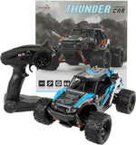 Maximum RC Monster Truck - 4WD Thunder Car 36 km/h op afstand bestuurbare auto - reserveonderdelen (1x Monster Truck/Thunder Car blauw)