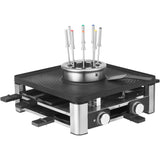 WMF Lumero 3-in-1 Gourmet 3 in 1, 8 Personen, Tafelgrill, Gourmet en Fonduepan met Accessoires, Gelijktijdig Koken, LED-verlichting, Vaatwasmachine bestendig (grillplaat & pannetjes), 415480011