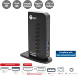 SIIG USB 3.0 & USB-C universeel laptop dockingstation, hybride dual 4K monitor DisplayPort + HDMI, 6X USB 3.0 poorten, Gigabit Ethernet, 3,5 mm headset, voor Windows en Mac (JU-DK0H11-S1)