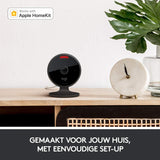 Logitech Circle View-beveiligingscamera met draad, groothoeklens van 180°, 1080p, nachtzicht, 2-wegs audio, kantelen voor privacy, versleuteld en compatibel met veilige video in Apple HomeKit - Zwart