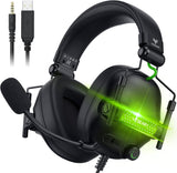 WESEARY Gaming over-ear hoofdtelefoon, PS5-hoofdtelefoon, stereo-gaming-hoofdtelefoon met microfoon voor PS4/PS5/PC/Xbox One/Switch, hoofdtelefoon met geheugenschuimvulling, ruisonderdrukking, 3,5 mm