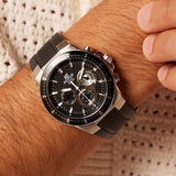 Casio Edifice EF-552-1AVEF, herenhorloge, zwart, massieve roestvrijstalen behuizing en harsarmband, 10 bar