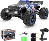 RACENT Op afstand bestuurbare auto, 2,4 GHz 1:16 proportioneel 4WD 45+ km/u, hobby, offroad, monster, RC truck, waterdichte RC Truggy RTR terrein, speelgoed, blauw