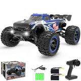 RACENT Op afstand bestuurbare auto, 2,4 GHz 1:16 proportioneel 4WD 45+ km/u, hobby, offroad, monster, RC truck, waterdichte RC Truggy RTR terrein, speelgoed, blauw