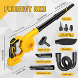 WingFly Accubladblazer, blazer voor Dewalt 18 V, 20 V accu, luchtsnelheid 98 m/s, instelbare snelheid voor het reinigen van bladeren, verwijderen van stof (batterijen niet inbegrepen)