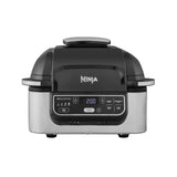 Ninja Foodi Grill & Airfryer, 5,7 Liter, 5 Kookfuncties, Airfryen, Grillen, Bakken, Braden en meer, Vaatwasmachinebestendige Onderdelen, Zwart/Zilver AG301EU