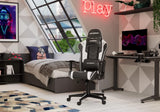 DXRacer (Het Origineel) Prince P132 Gamingstoel, Kunstleer, Zwart-Wit, Tot 185 cm