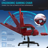 GTPLAYER Gamingstoel, ademende bureaustoel, ergonomisch, hoogwaardige stof, ergonomische pc-stoel, 160° verstelbare rugleuning en uittrekbare voetensteun, rood