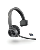 Poly Voyager 4310 draadloze UC-headset (Plantronics) – in-ear headset – USB-A-Bluetooth-adapter – compatibel met teams, zoom en meer,USB-A, BT700,Zwart