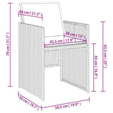 qohoio 3277839 Tuinmeubelset, 17-delig met beige kussens van polyrotan, outdoor-lunchset, tuincenset, eettafelset op terras