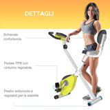 HOMCOM Hometrainer, fietstrainer, trainingsfiets met in 8 niveaus instelbare magnetische weerstand, staal, wit, 43 x 97 x 109 cm
