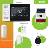 Draadloos Alarmsysteem met Zonne-sirene GSM 4G LTE + WiFi HXA007 | Compleet Smart Home Beveiligingssysteem met 3x Bewegingssensor, 3x Deur/Raamsensor | Geschikt voor Huis en Appartement