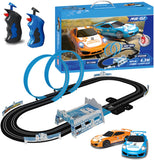 Electric Race Car Track Set Racing Tracks Toy-Electric with 2 Hand Controllers 2 Race Cars 2 Ferris Wheel (360 Degree Rotation) Gift Flexible Toys