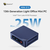 Beelink Mini S13, mini-pc met Intel Twin Lake-N150 processor (tot 3,6 GHz), 16 GB RAM 500 GB SSD Mini Computer, 4K Dual Display/HDMI/WiFi6/BT 5.2/USB3.2