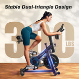 MERACH Hometrainer, stille hometrainer, fiets met verbeterde lcd-monitor, spinning bike indoor met verstelbare weerstand voor cardiotraining thuis, met eigen app, tot 136 kg